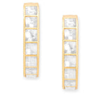 Copper Princess Cut Solitaires Cubic Zirconia Gold Hoop Earring Bulk