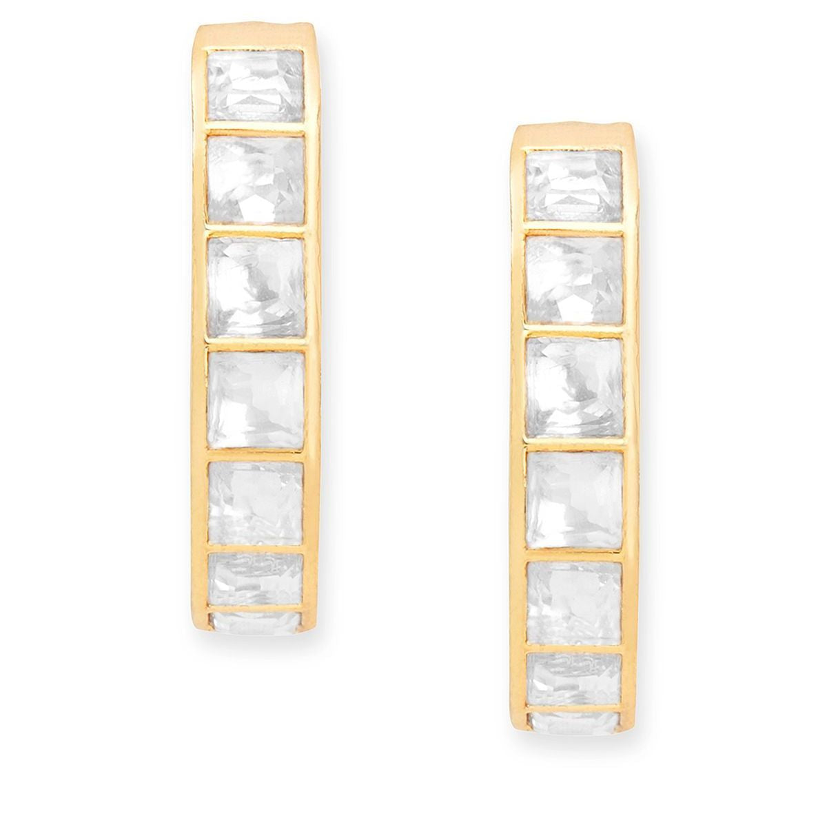 Copper Princess Cut Solitaires Cubic Zirconia Gold Hoop Earring Bulk