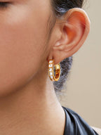 Copper Princess Cut Solitaires Cubic Zirconia Gold Hoop Earring Bulk
