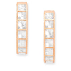 Copper Princess Cut Solitaires Cubic Zirconia Gold Hoop Earring Bulk