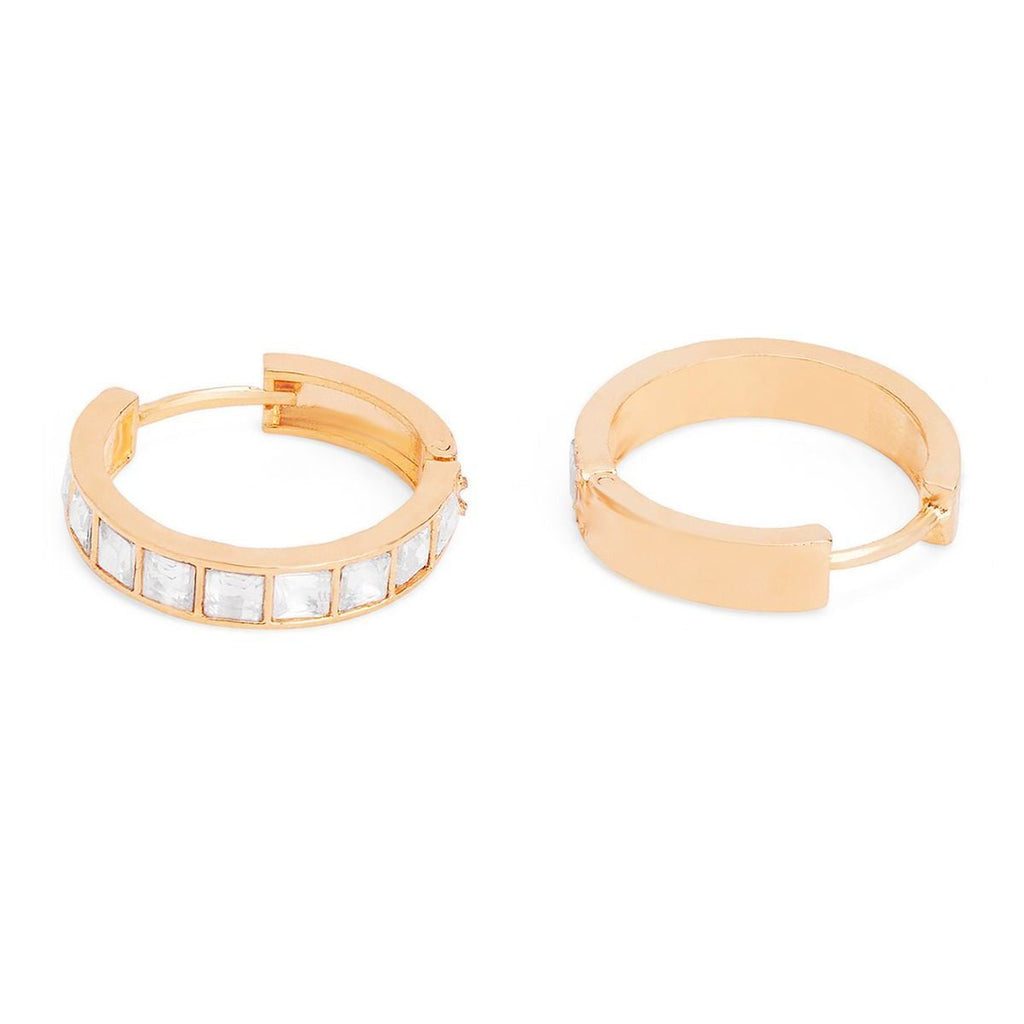 Copper Princess Cut Solitaires Cubic Zirconia Gold Hoop Earring Bulk