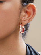 Copper Princess Cut Solitaires Cubic Zirconia Gold Hoop Earring Bulk