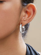 Copper Princess Cut Solitaires Cubic Zirconia Gold Hoop Earring Bulk