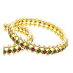 Maroon Green Gold Plated Kada Bangle Set Of 2 For Women Bulk
