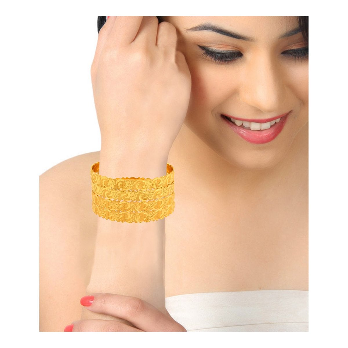 Nakshi Gold Plated Kada Bangle Set Of 4 For Women Bulk