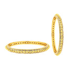 Ball American Diamond CZ 22K Gold Plated Brass Bangle Pair Women Bulk