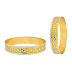 Just Like Real Laser Rhodium 22K Gold Kada Bangle Set Of 2 Women Bulk