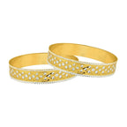 Just Like Real Laser Rhodium 22K Gold Kada Bangle Set Of 2 Women Bulk