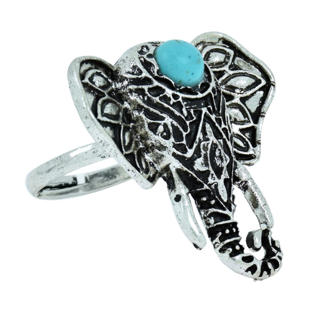 Elephant Oxidized Silver Plated Adjustable Ring Cuff Kada Combo Bulk Secondary image