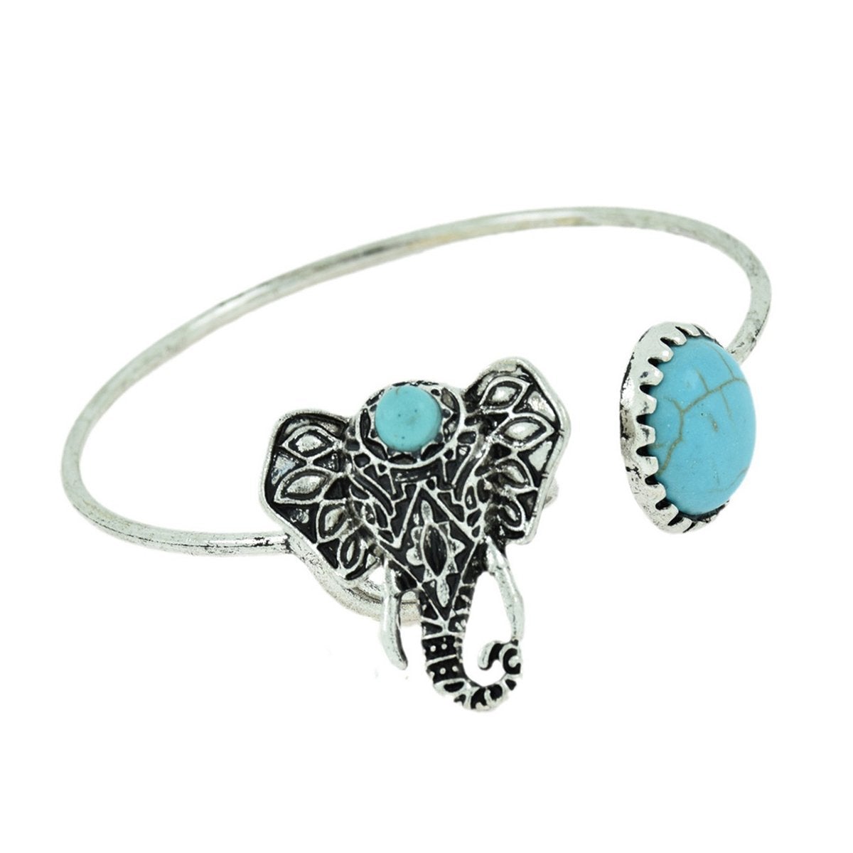 Elephant Oxidized Silver Plated Adjustable Ring Cuff Kada Combo Bulk