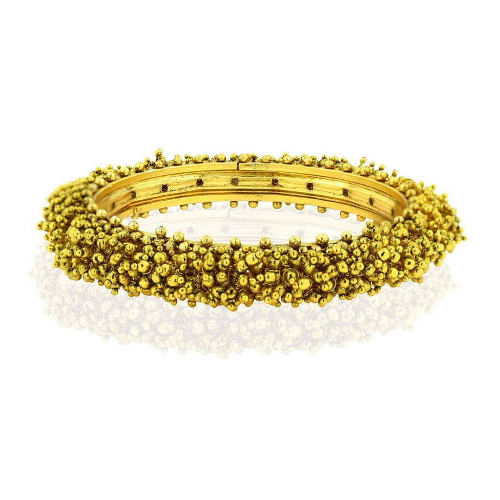 Cluster Antique 22K Gold Plated Bangle Set Of 2 (Pair) For Women Bulk