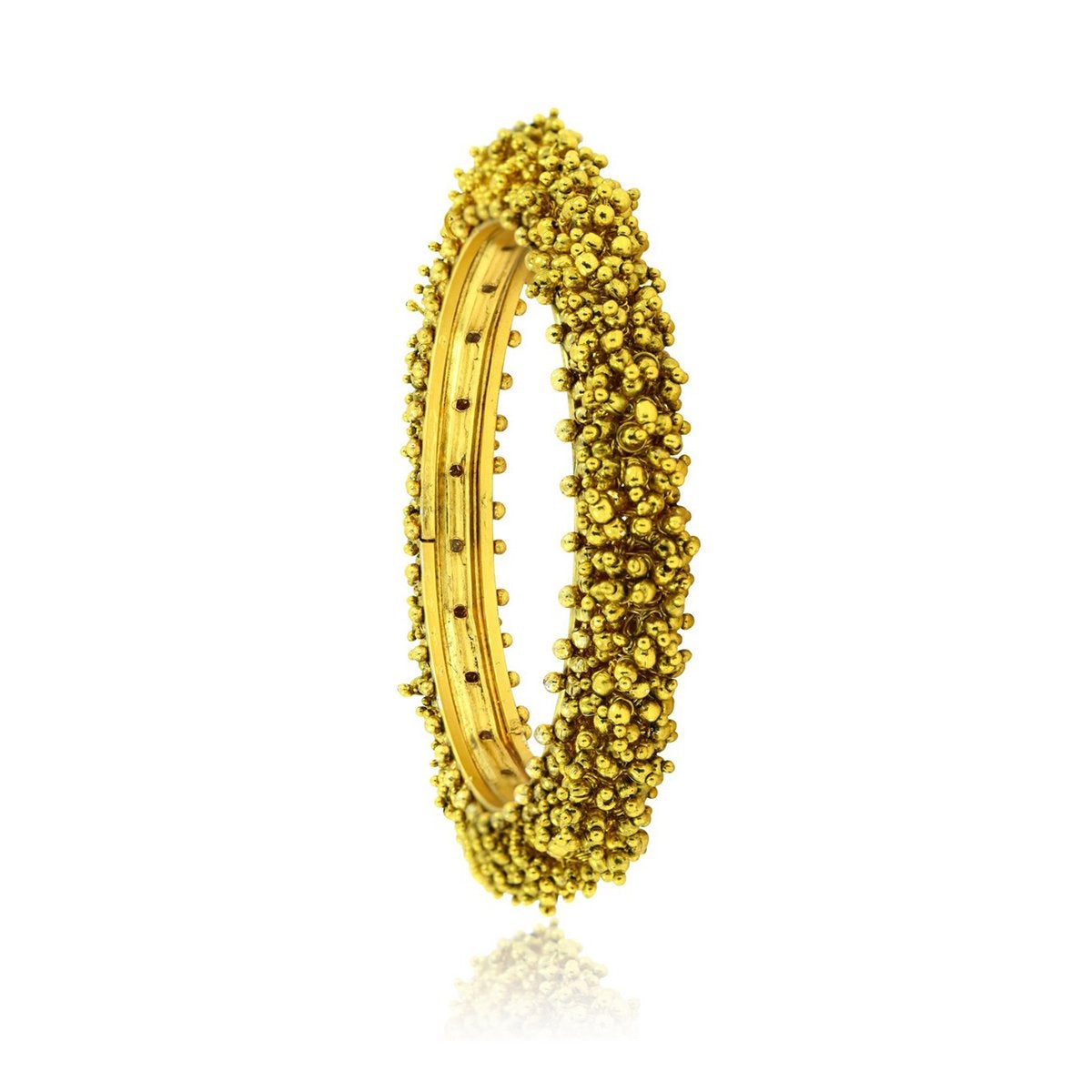 Cluster Antique 22K Gold Plated Bangle Set Of 2 (Pair) For Women Bulk