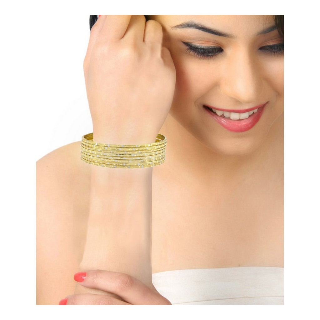 Wedding Traditional Gold Silver Metal Chuda Kada Bangle Set Of 8 Bulk