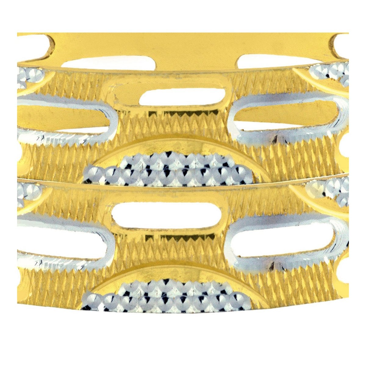 Wedding Designer 22K Gold Silver Metal Chuda Kada Bangle Set Of 2 Bulk Secondary image