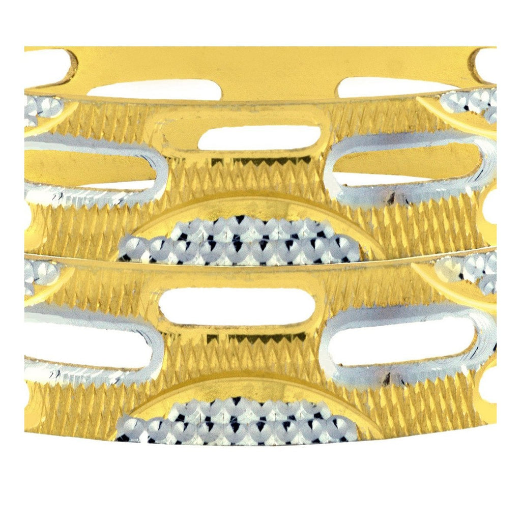 Wedding Designer 22K Gold Silver Metal Chuda Kada Bangle Set Of 2 Bulk