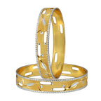 Wedding Designer 22K Gold Silver Metal Chuda Kada Bangle Set Of 2 Bulk