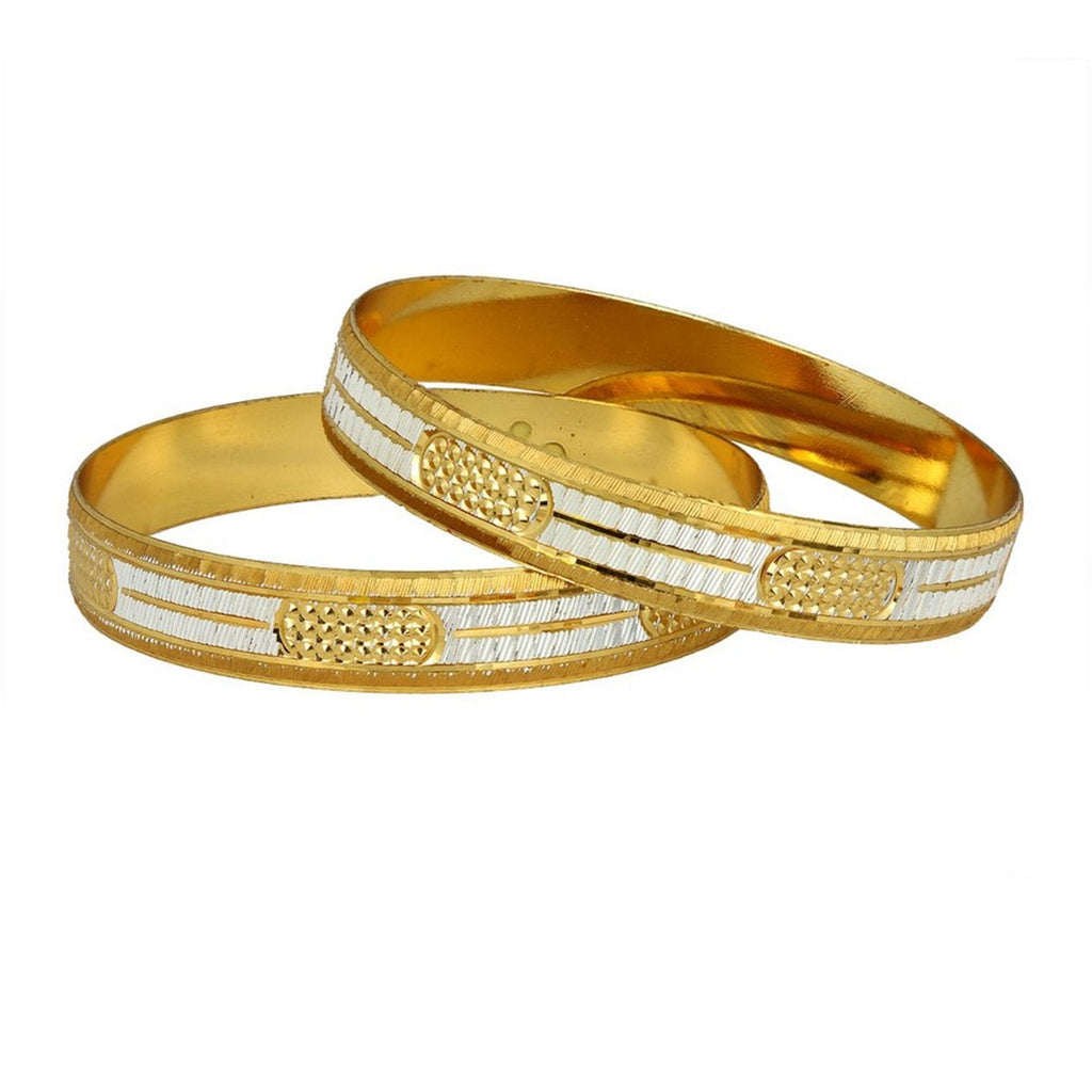 Wedding Traditional Gold Silver Metal Chuda Kada Bangle Set Of 2 Bulk