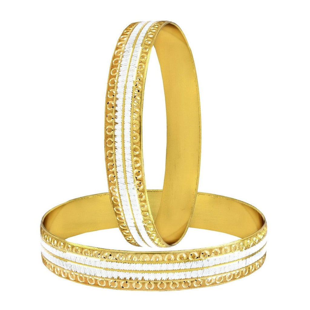 Wedding Traditional Gold Silver Metal Chuda Kada Bangle Set Of 2 Bulk