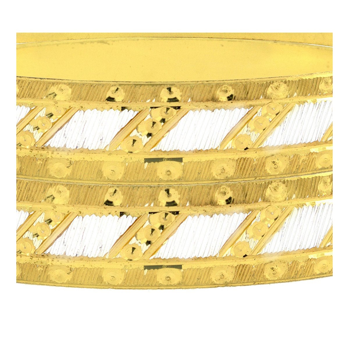 Wedding Designer 22K Gold Silver Metal Chuda Kada Bangle Set Of 2 Bulk Secondary image