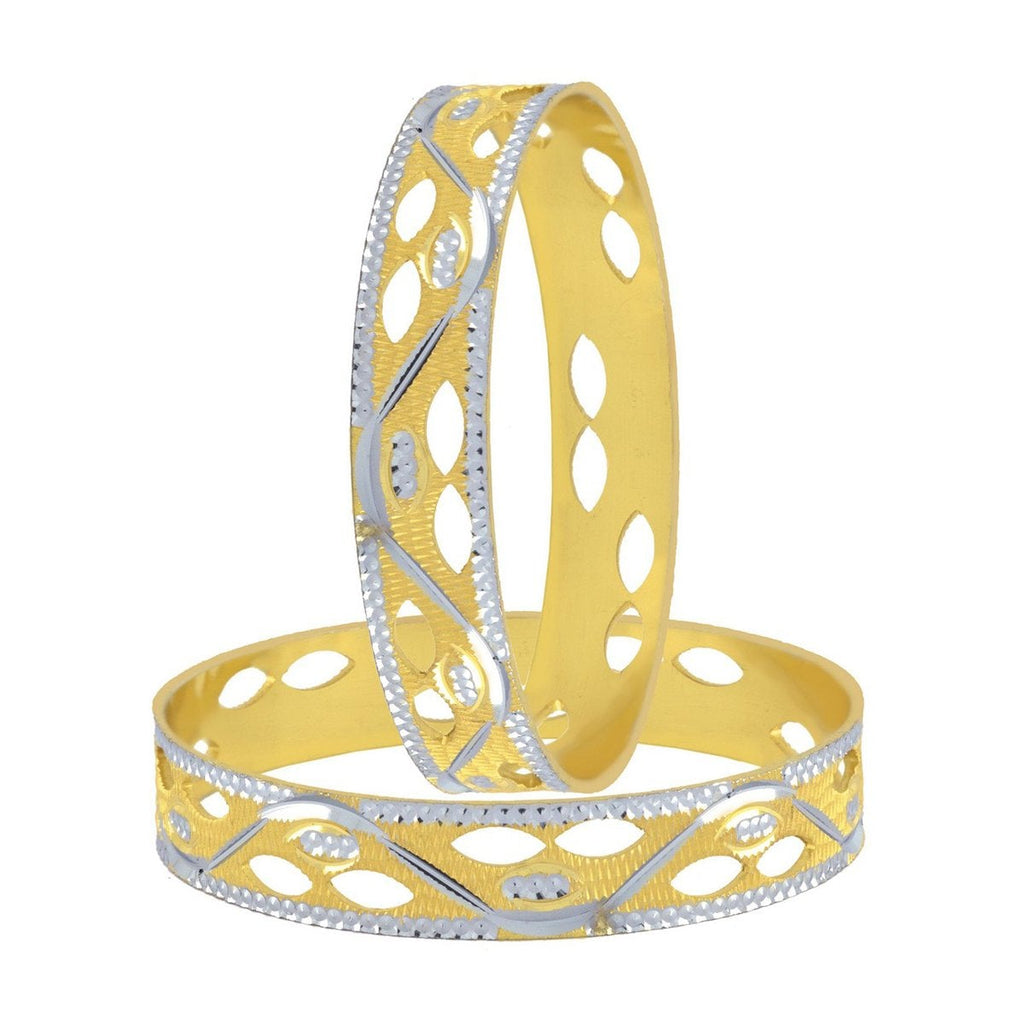 Wedding Filigree 22K Gold Silver Metal Chuda Kada Bangle Set Of 2 Bulk