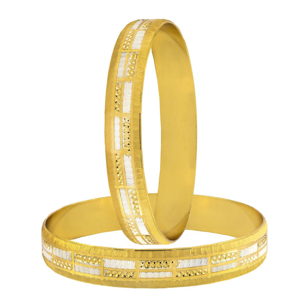 Wedding Designer 22K Gold Silver Metal Chuda Kada Bangle Set Of 2 Bulk