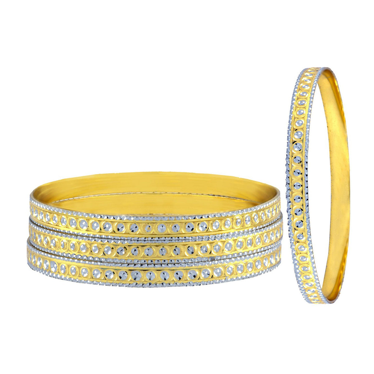 Wedding Traditional Gold Silver Metal Chuda Kada Bangle Set Of 4 Bulk
