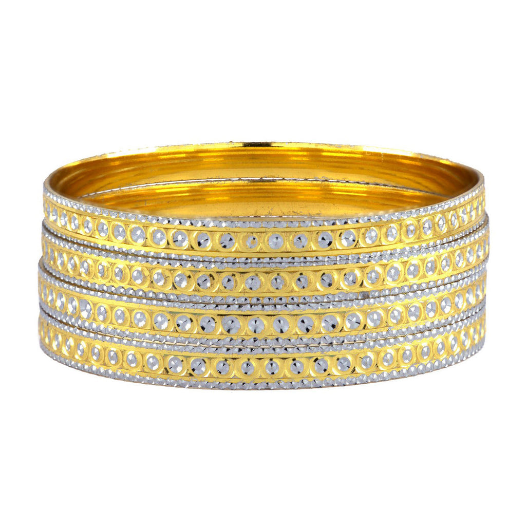 Wedding Traditional Gold Silver Metal Chuda Kada Bangle Set Of 4 Bulk