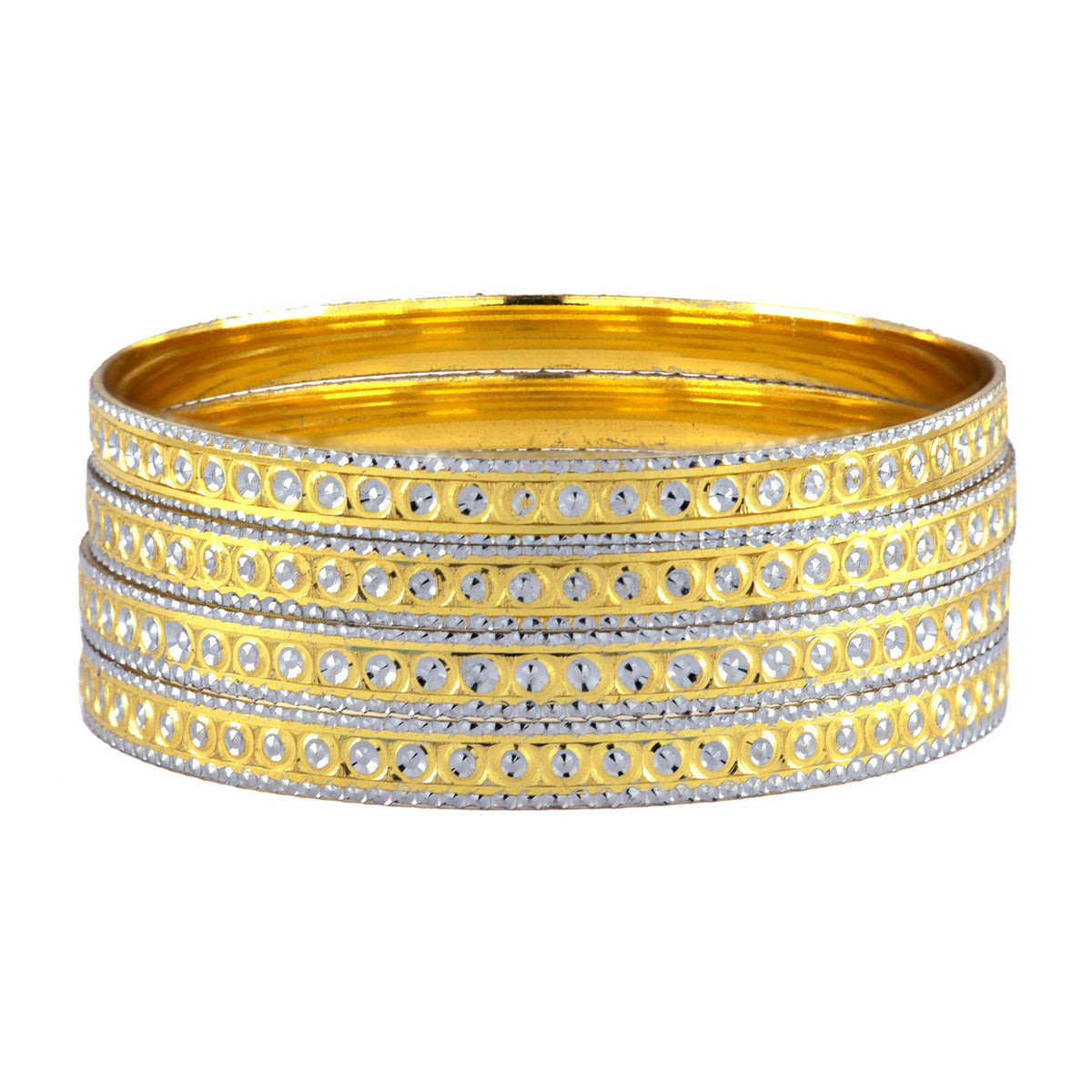 Wedding Traditional Gold Silver Metal Chuda Kada Bangle Set Of 4 Bulk