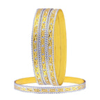 Wedding Designer 22K Gold Silver Metal Chuda Kada Bangle Set Of 4 Bulk