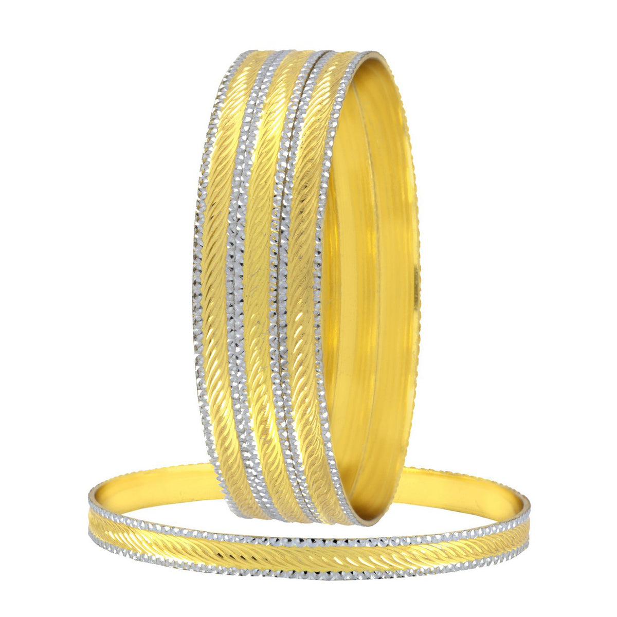 Wedding Traditional Gold Silver Metal Chuda Kada Bangle Set Of 4 Bulk