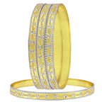 Wedding Designer 22K Gold Silver Metal Chuda Kada Bangle Set Of 4 Bulk