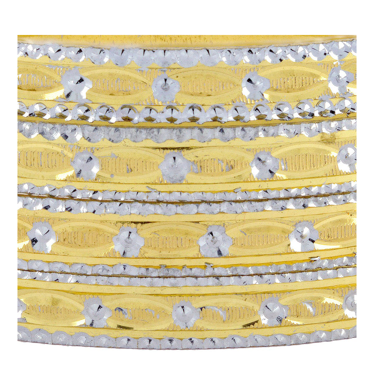 Wedding Designer 22K Gold Silver Metal Chuda Kada Bangle Set Of 4 Bulk