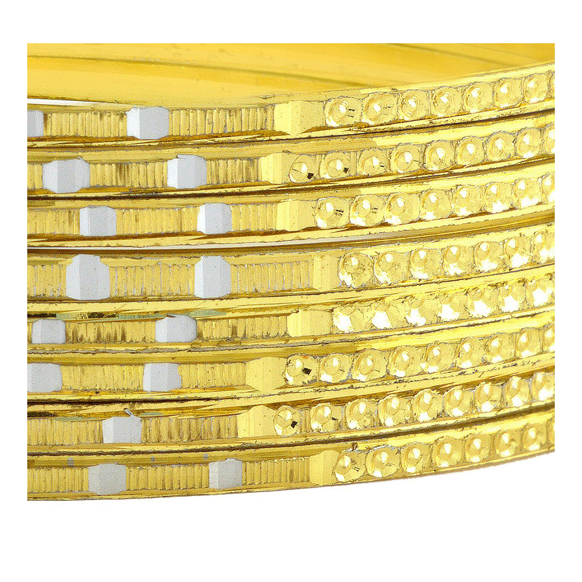 Wedding Designer 22K Gold Silver Metal Chuda Kada Bangle Set Of 8 Bulk