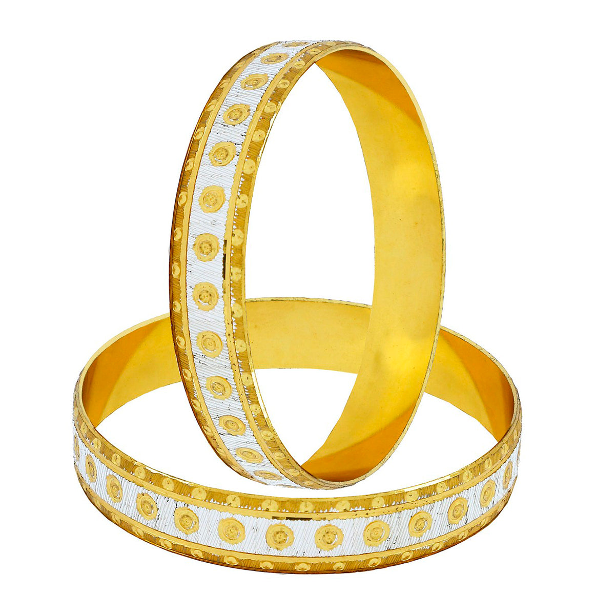 Wedding Traditional Gold Silver Metal Chuda Kada Bangle Set Of 2 Bulk