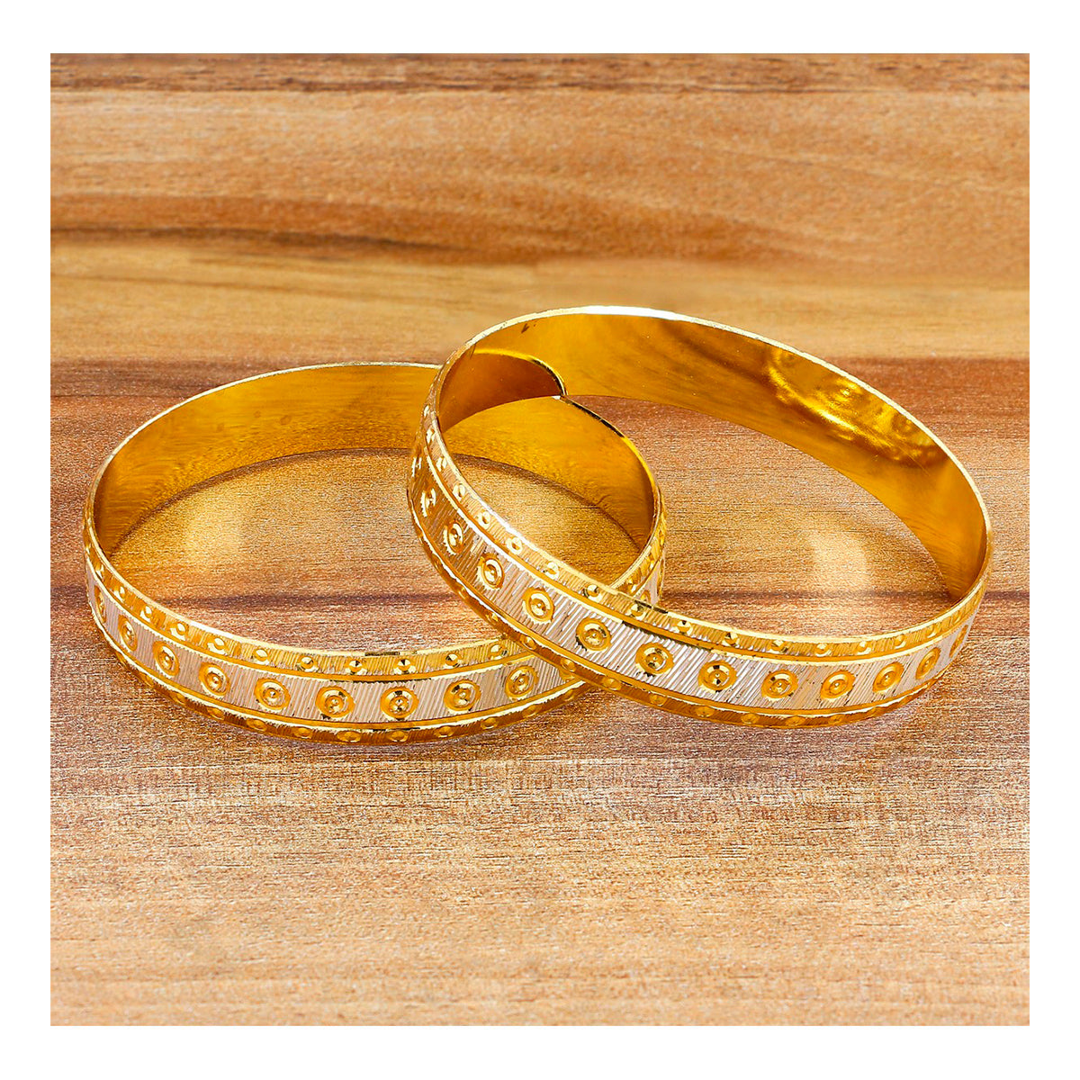 Wedding Traditional Gold Silver Metal Chuda Kada Bangle Set Of 2 Bulk