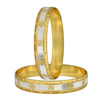 Wedding Designer 22K Gold Silver Metal Chuda Kada Bangle Set Of 2 Bulk