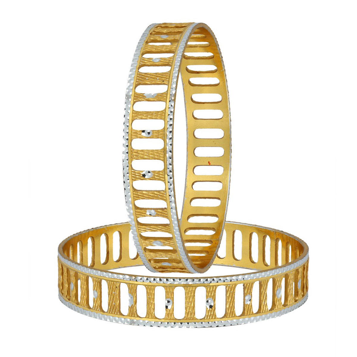 Wedding Filigree 22K Gold Silver Metal Chuda Kada Bangle Set Of 2 Bulk