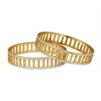Wedding Filigree 22K Gold Silver Metal Chuda Kada Bangle Set Of 2 Bulk