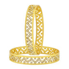Wedding Designer 22K Gold Silver Metal Chuda Kada Bangle Set Of 2 Bulk
