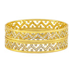 Wedding Designer 22K Gold Silver Metal Chuda Kada Bangle Set Of 2 Bulk