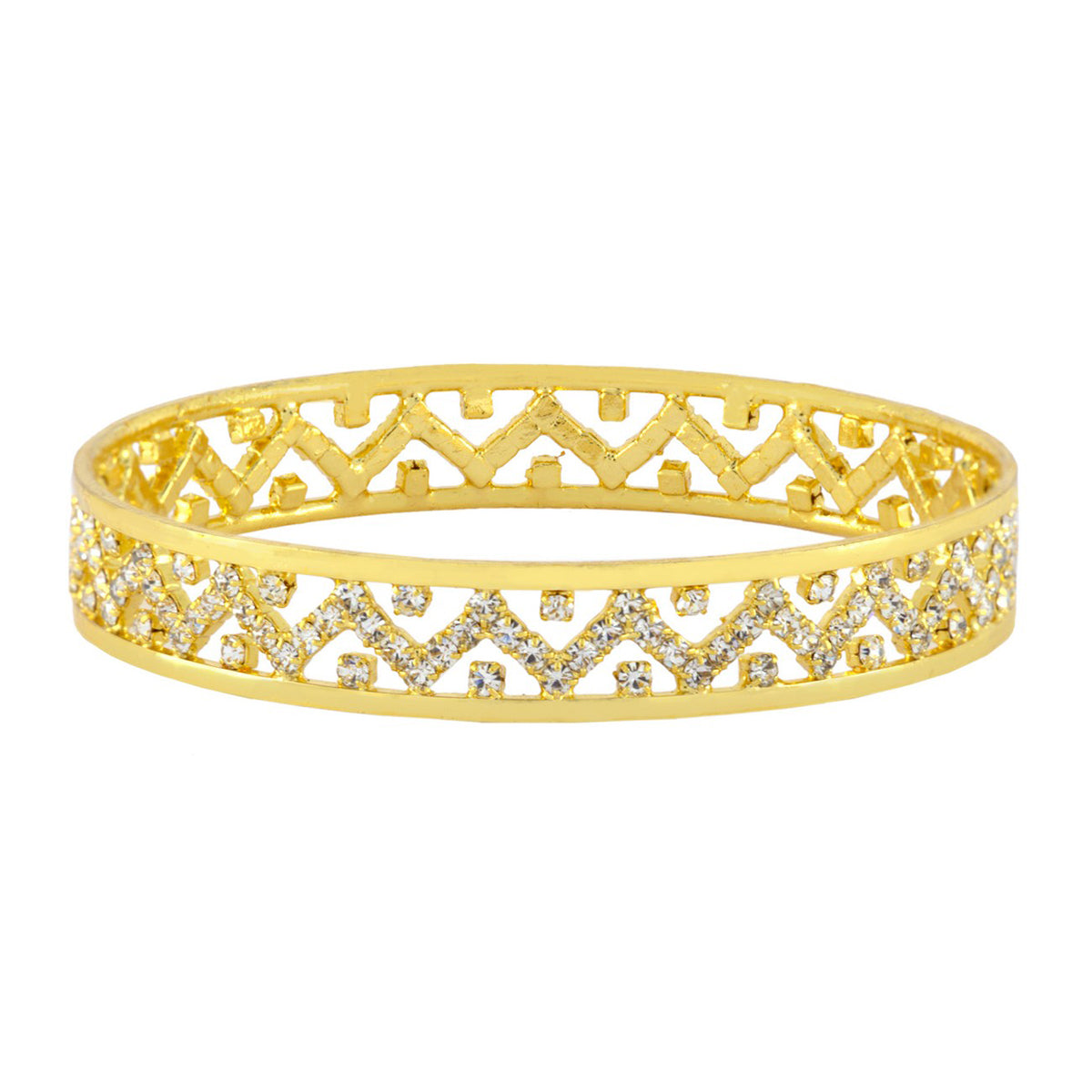 Wedding Designer 22K Gold Silver Metal Chuda Kada Bangle Set Of 2 Bulk