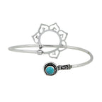 Elephant Oxidized Silver Plated Blue Adjustable Bangle Kada Women Bulk