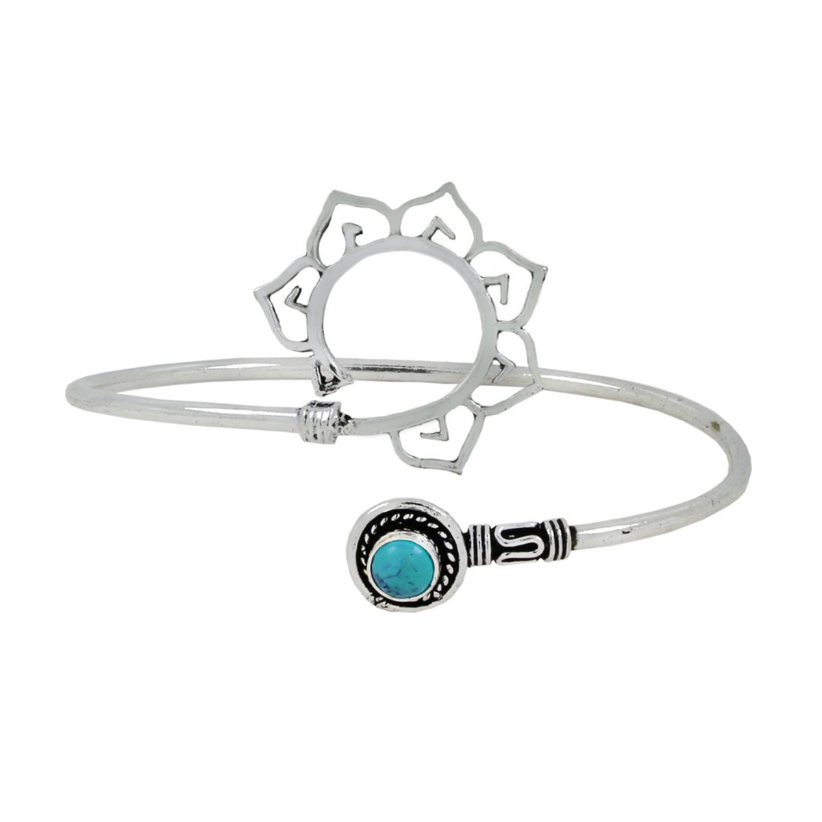 Elephant Oxidized Silver Plated Blue Adjustable Bangle Kada Women Bulk