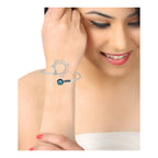 Elephant Oxidized Silver Plated Blue Adjustable Bangle Kada Women Bulk