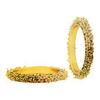 Cluster Pearls Antique 22K Gold Plated Bangle Set Of 2 (Pair) Bulk