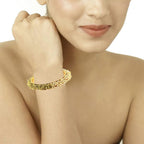 Cluster Pearls Antique 22K Gold Plated Bangle Set Of 2 (Pair) Bulk