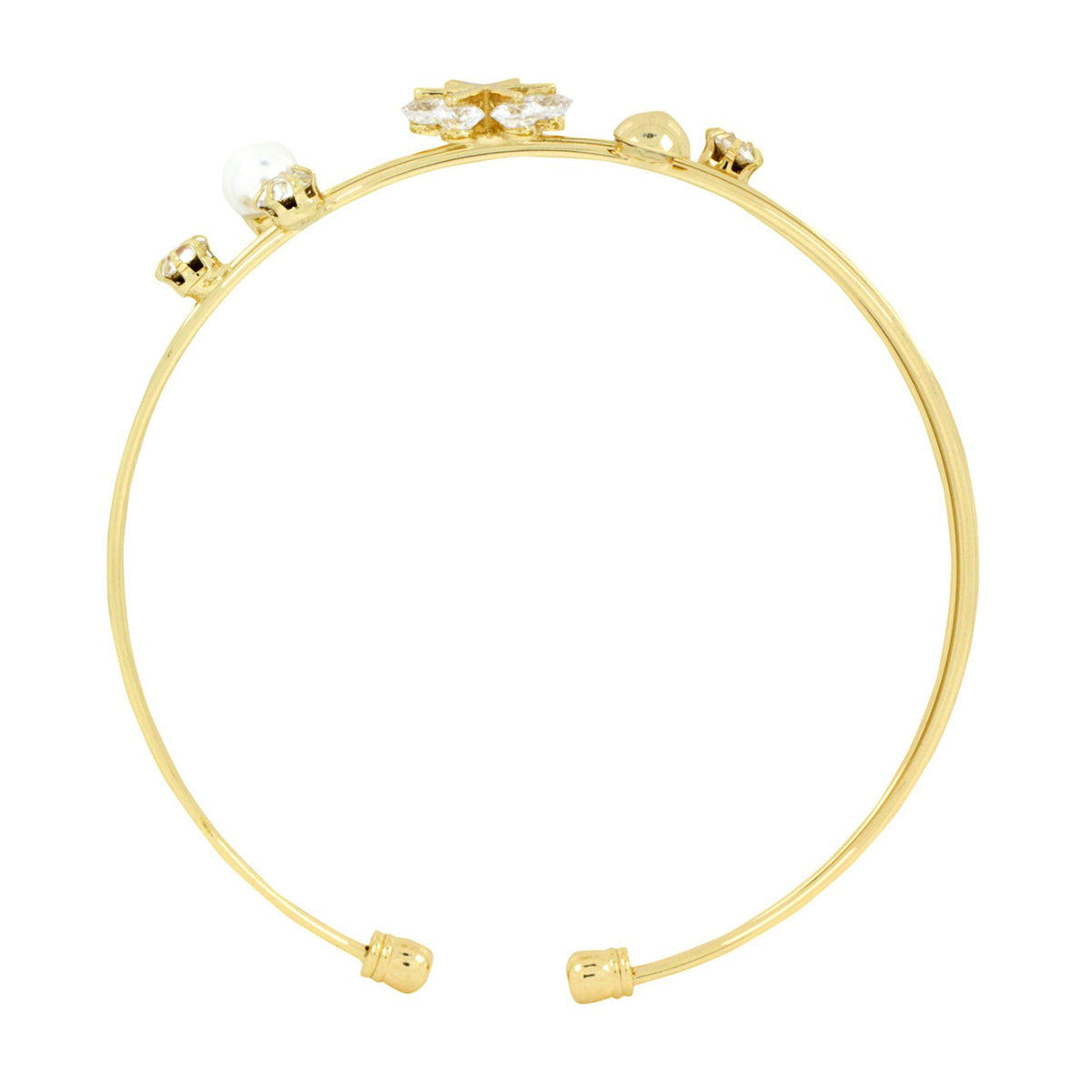 Dainty Flower 14K Gold Plated Cuff Bracelet Bangle For Women Bulk
