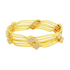 Wavy 22K Gold Plated American Diamond Slim Bangle Pair Set Of 2 Bulk