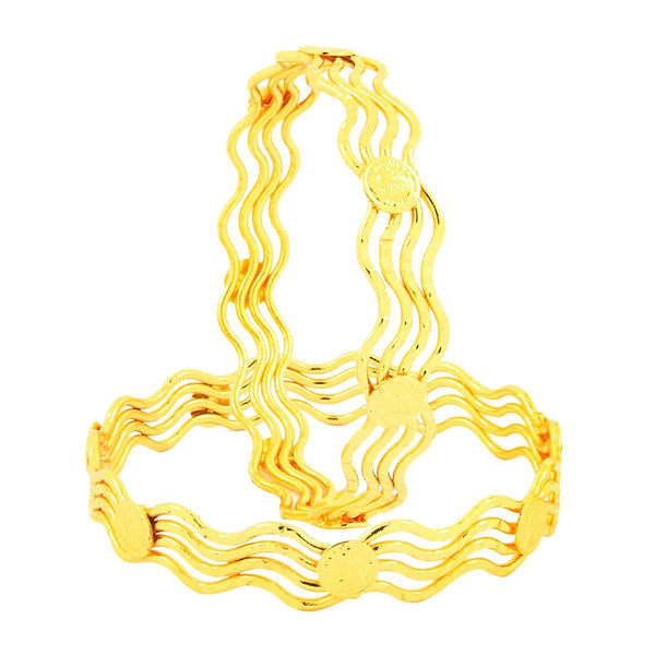 Queen Elizabeth Wedding 22K Gold Plated Bangle Pair Set Of 2 Bulk Main image