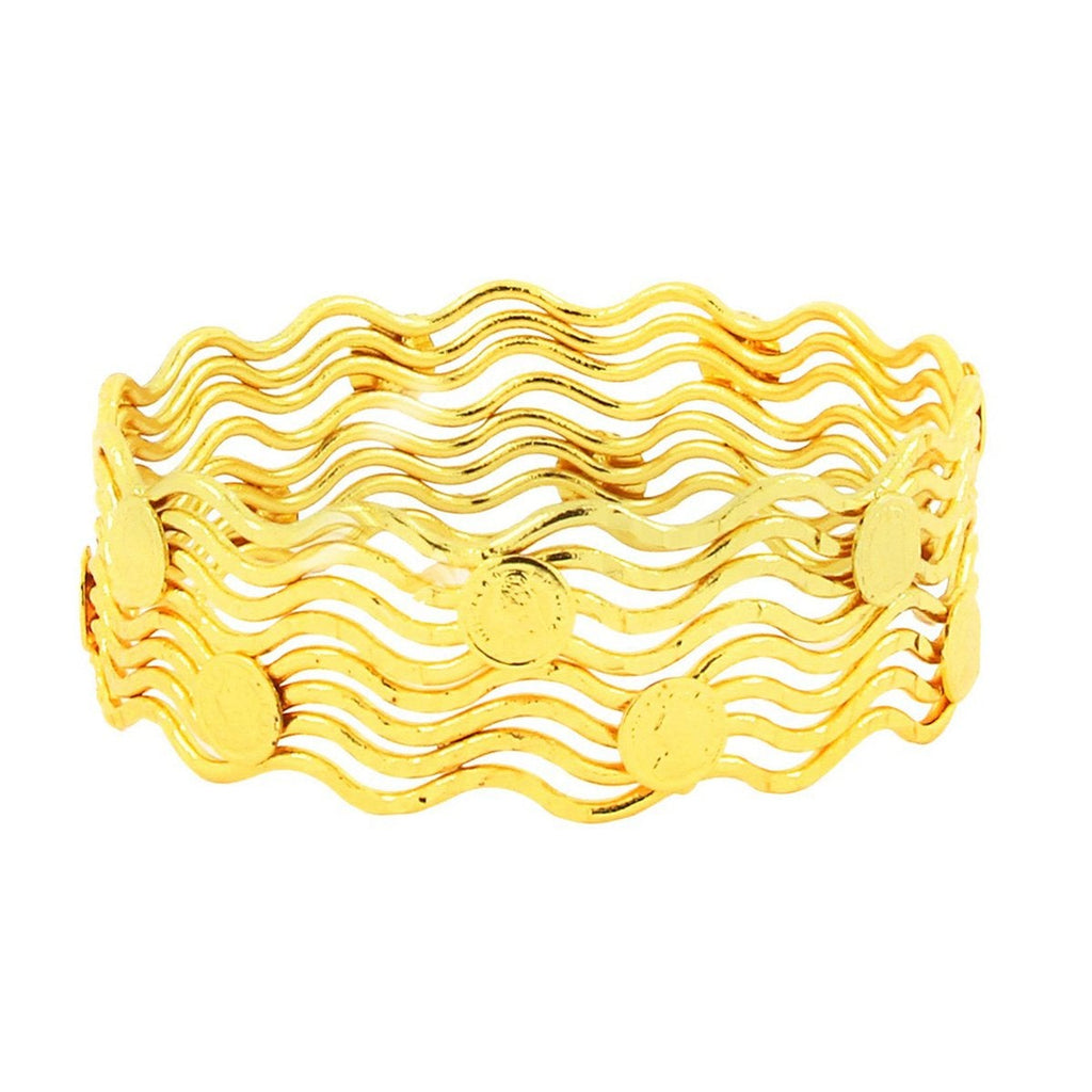 Queen Elizabeth Wedding 22K Gold Plated Bangle Pair Set Of 2 Bulk